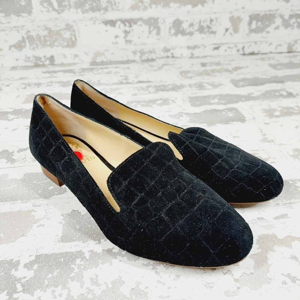 Vince Camuto Melley Black Suede Slip On Business Casual Comfy Loafers O359 - Picture 4 of 11
